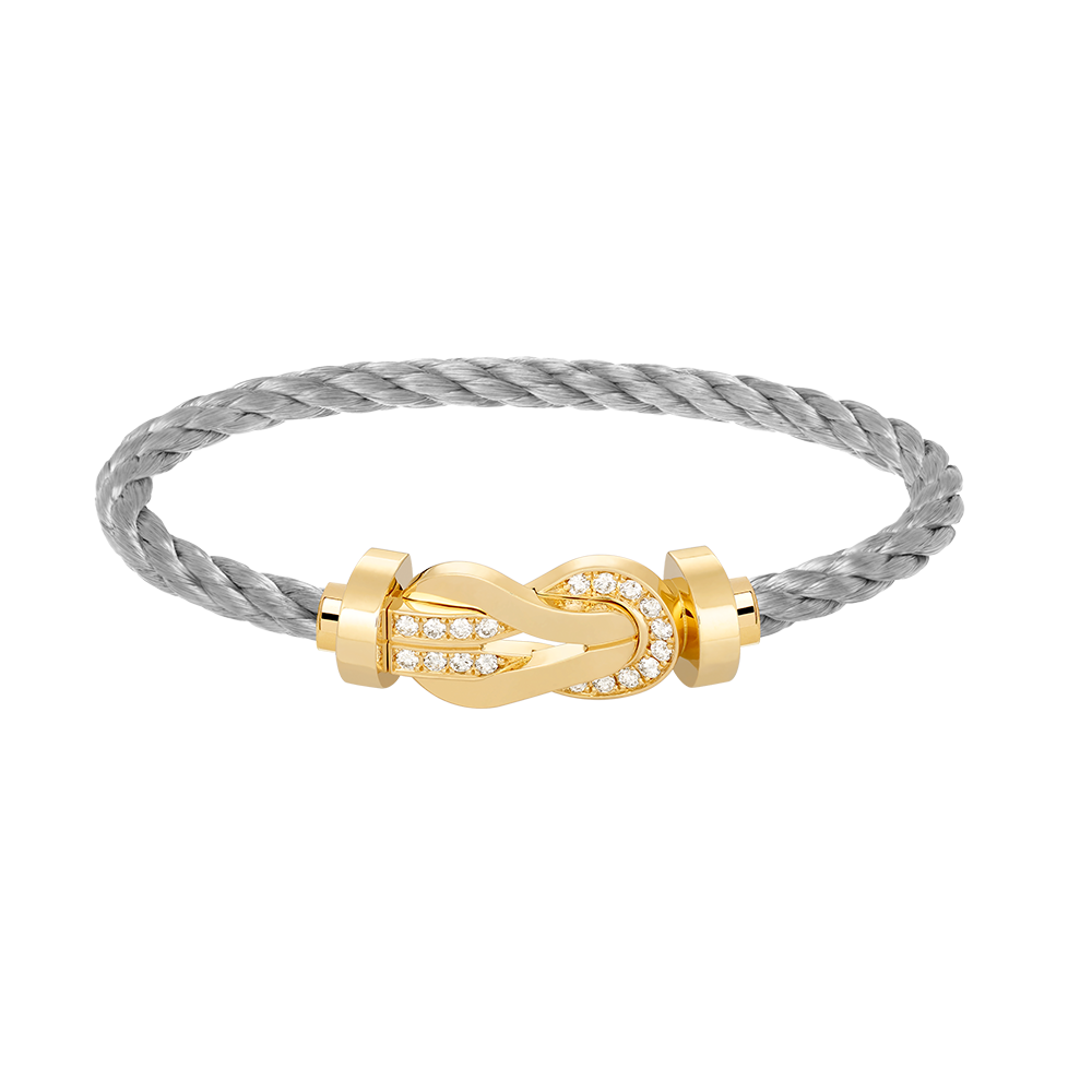 [Dawnora Jewelry]CHANCE LARGE 8 FIGURE BUCKLE HALF DIAMOND BRACELET GOLD
