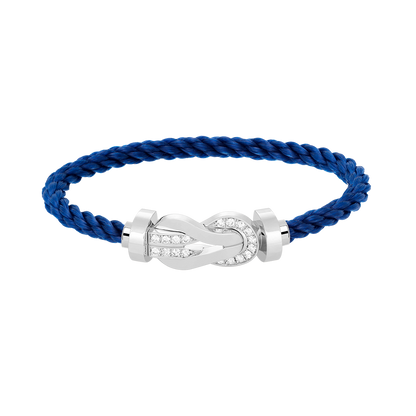 [Dawnora Jewelry]CHANCE LARGE 8 FIGURE BUCKLE HALF DIAMOND BRACELET SILVER