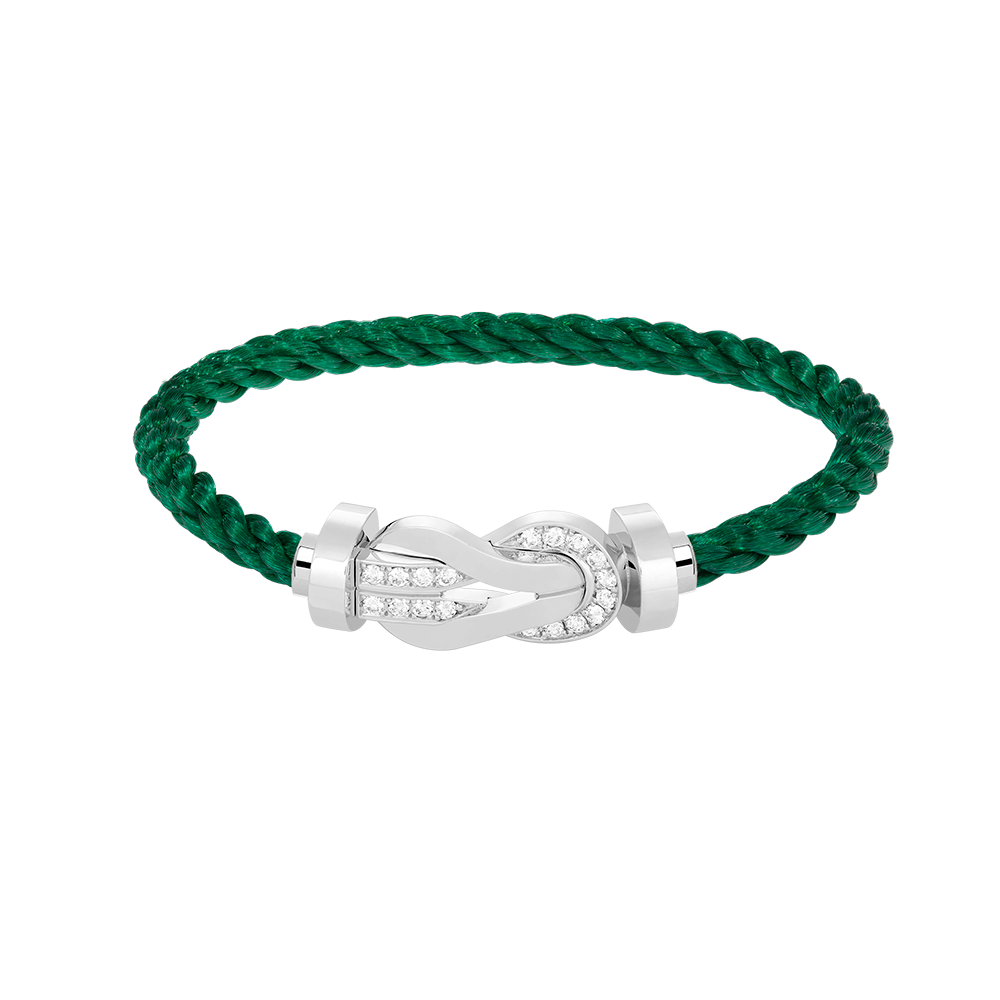 [Dawnora Jewelry]CHANCE LARGE 8 FIGURE BUCKLE HALF DIAMOND BRACELET SILVER