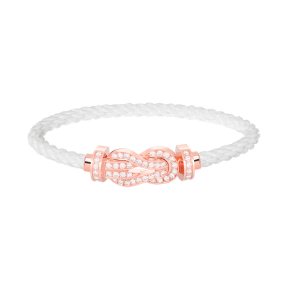 [Dawnora Jewelry]CHANCE LARGE 8 FIGURE BUCKLE FULL DIAMOND BRACELET ROSE GOLD