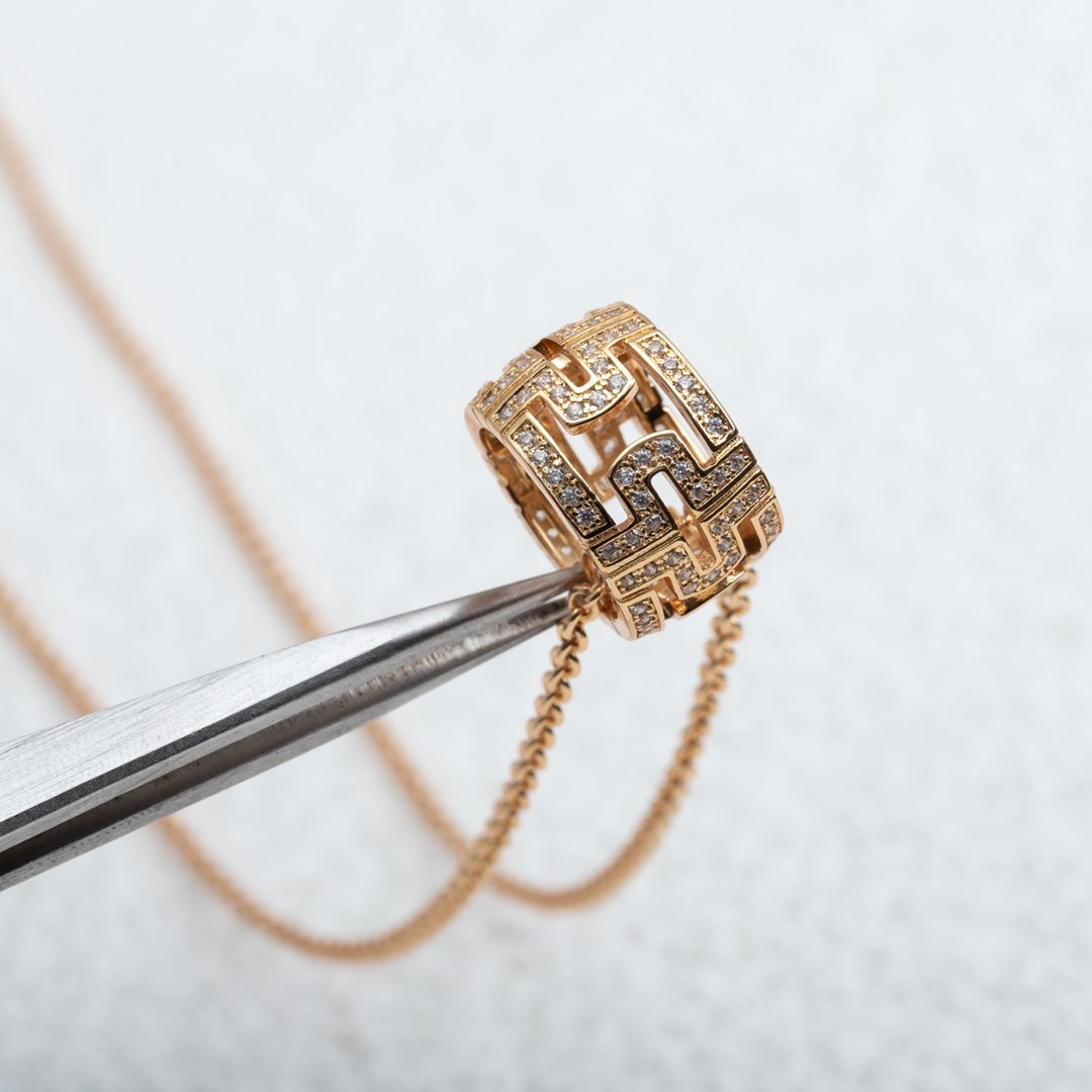 [Dawnora Jewelry]PARENTESI NECKLACE PINK GOLD DIAMOND