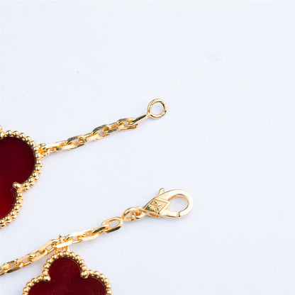 [Dawnora Jewelry]CLOVER BRACELET 5 MOTIFS CARNELIAN TIGER EYE