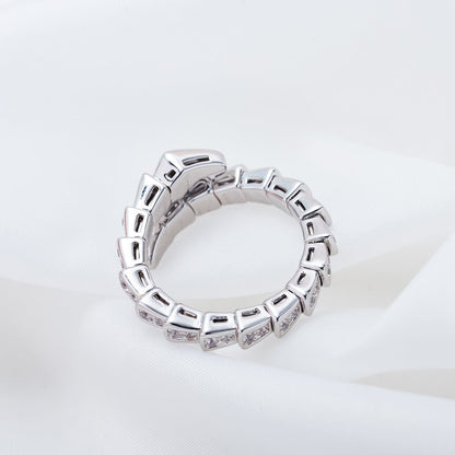 [Dawnora Jewelry]SERPENTI RING SILVER DIAMOND PAVED 4MM