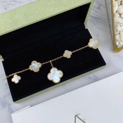 [Dawnora Jewelry]MAGIC CLOVER MOP GOLD BRACELET 5 MOTIFS