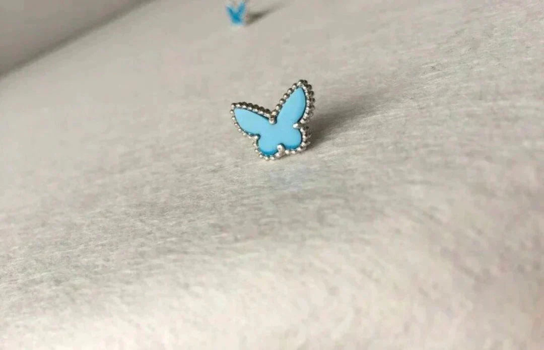 [Dawnora Jewelry]BUTTERFLY TURQUOISE EARRINGS SILVER