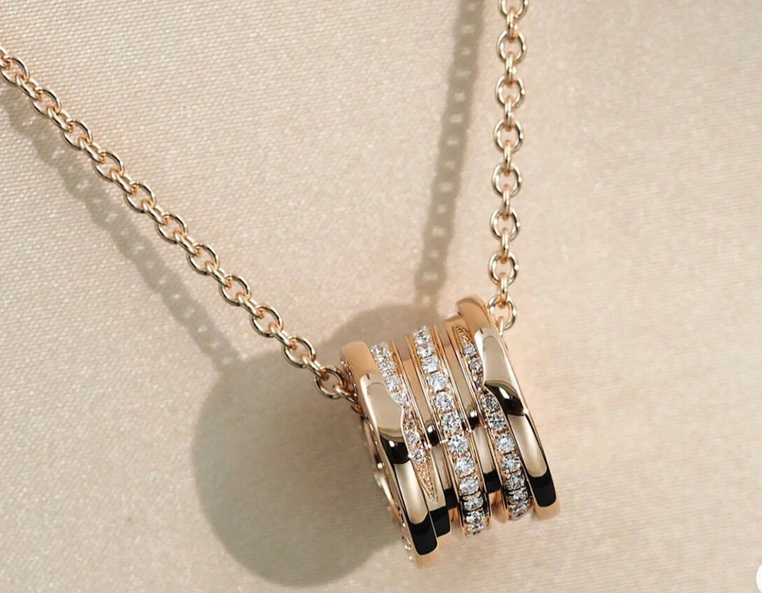 [Dawnora Jewelry]ZERO 1 PINK GOLD DIAMOND NECKLACE