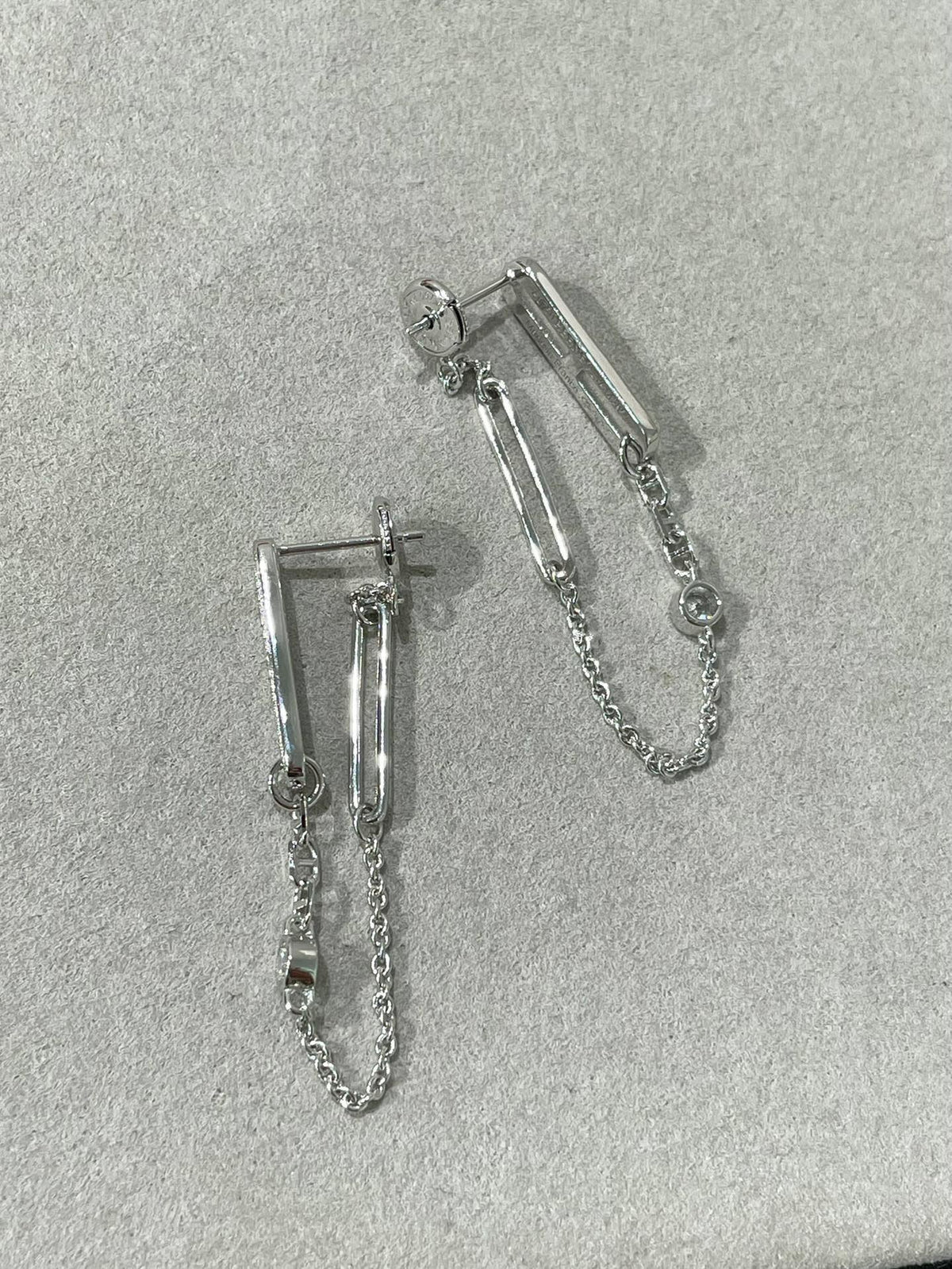 [Dawnora Jewelry]CHAINE CHAOS DIAMOND DROP EARRINGS