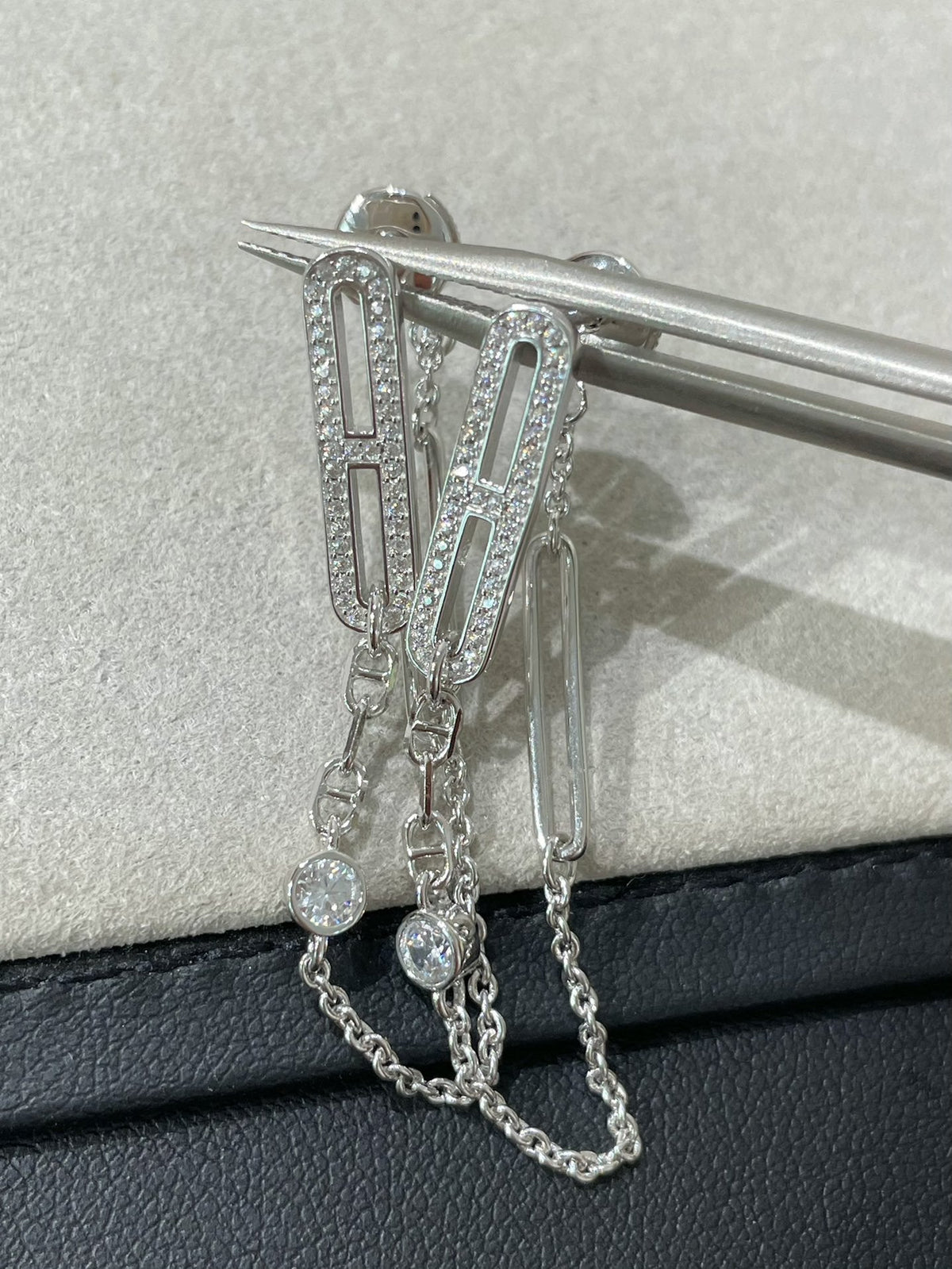 [Dawnora Jewelry]CHAINE CHAOS DIAMOND DROP EARRINGS