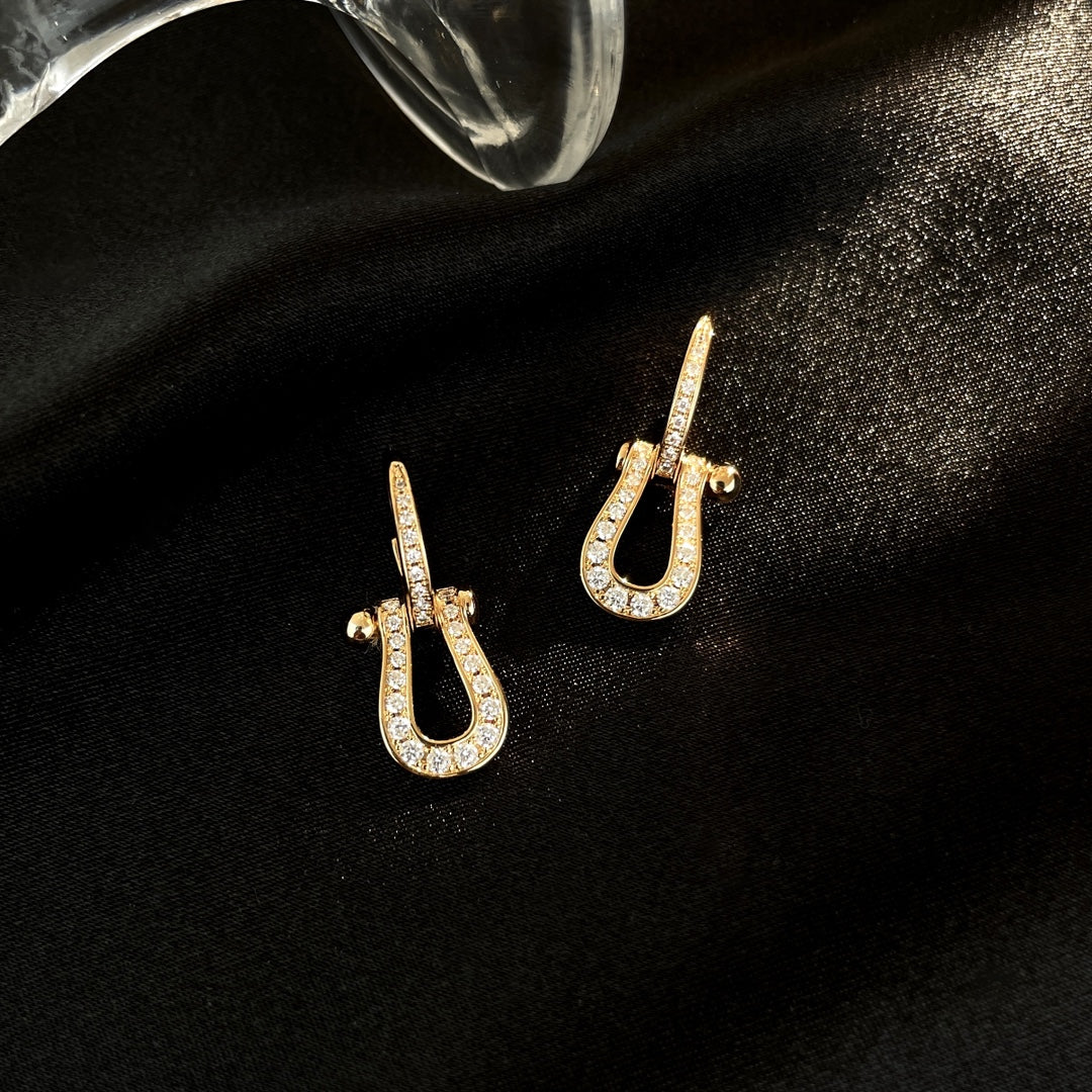 [Dawnora Jewelry]FORCE 10 FULL DIAMOND DROP EARRINGS MEDIUM MODEL