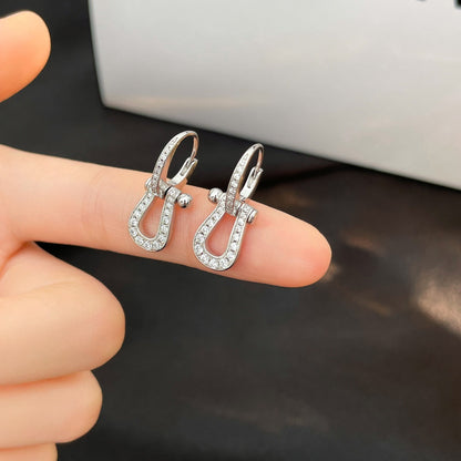 [Dawnora Jewelry]FORCE 10 FULL DIAMOND DROP EARRINGS MEDIUM MODEL