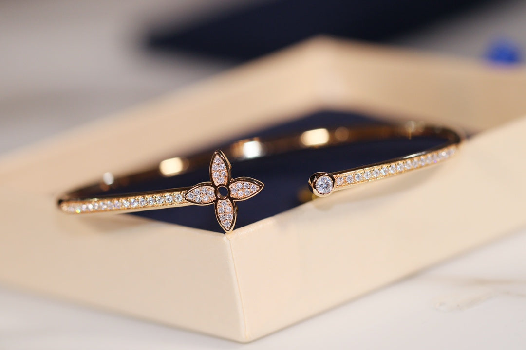 [Dawnora Jewelry]IDYLLE GOLD OPEN BRACELET DIAMOND PAVED