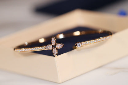 [Dawnora Jewelry]IDYLLE GOLD OPEN BRACELET DIAMOND PAVED