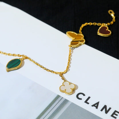 [Dawnora Jewelry]LUCKY SPRING 5 MOTIF GOLD BRACELET