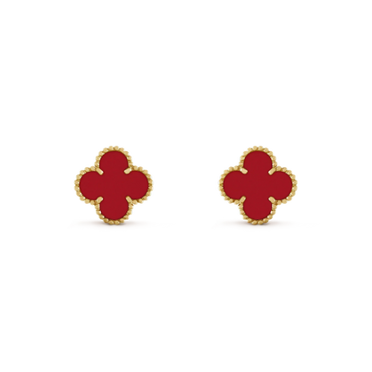 [Dawnora Jewelry]CLOVER MINI 9.5MM CARNELIAN EARRINGS