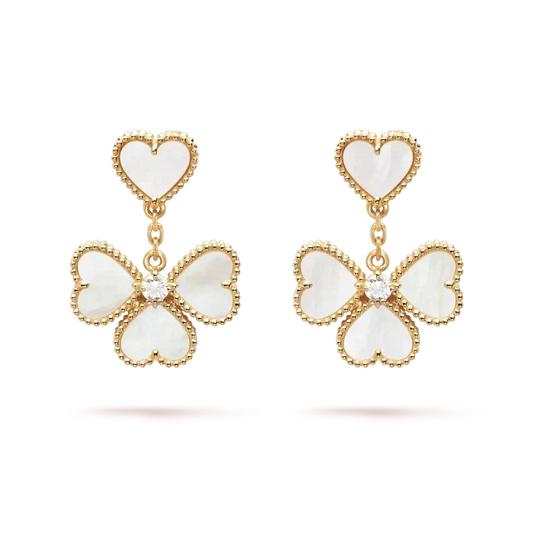 [Dawnora Jewelry]CLOVER SWEET WHITE MOP EARRINGS