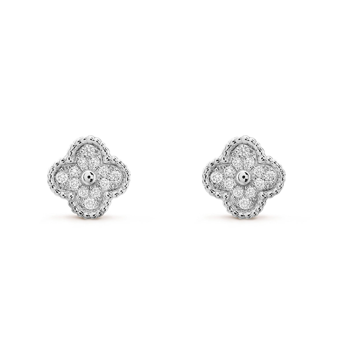 [Dawnora Jewelry]CLOVER MINI DIAMOND STUD EARRINGS