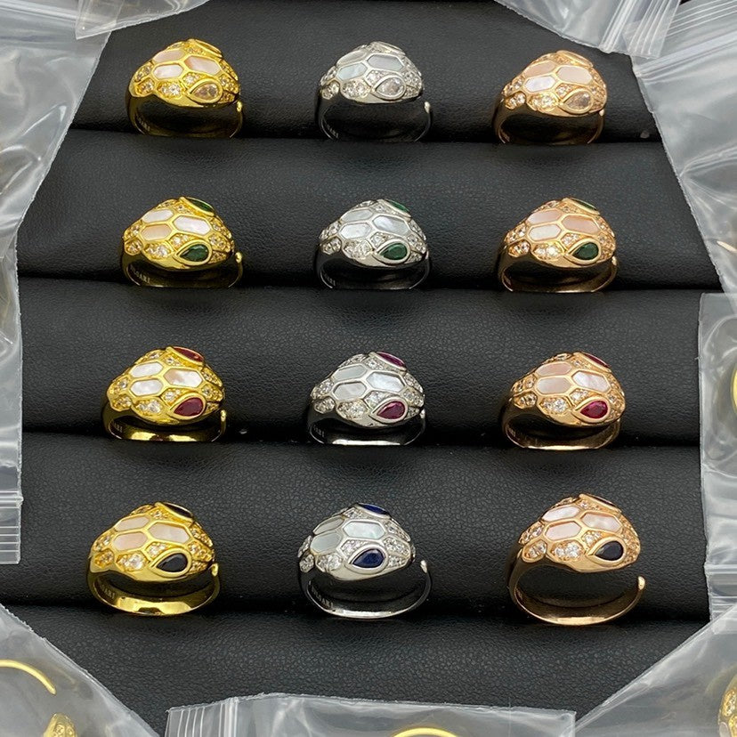 [Dawnora Jewelry]BRAND NEW ASSORTED SNAKE HEAD MOTHER OF PEARL RINGS