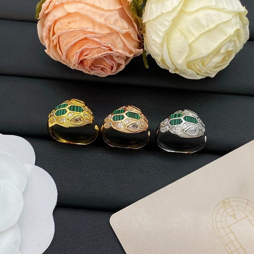 [Dawnora Jewelry]BRAND NEW ASSORTED SNAKE HEAD MALACHITE RINGS