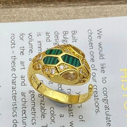 [Dawnora Jewelry]BRAND NEW ASSORTED SNAKE HEAD MALACHITE RINGS