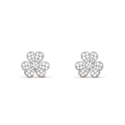 [Dawnora Jewelry]CLOVER COMOS DIAMOND EARRINGS SILVER