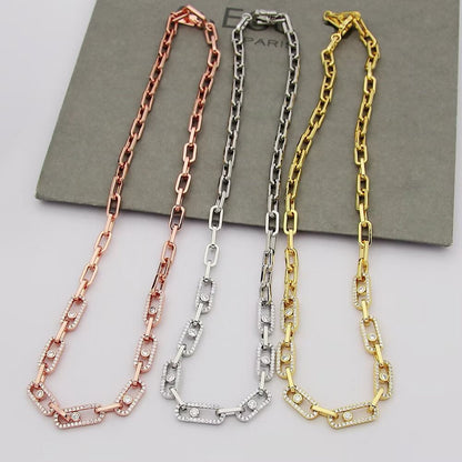 [Dawnora Jewelry]Move Link Pave Diamond Necklace