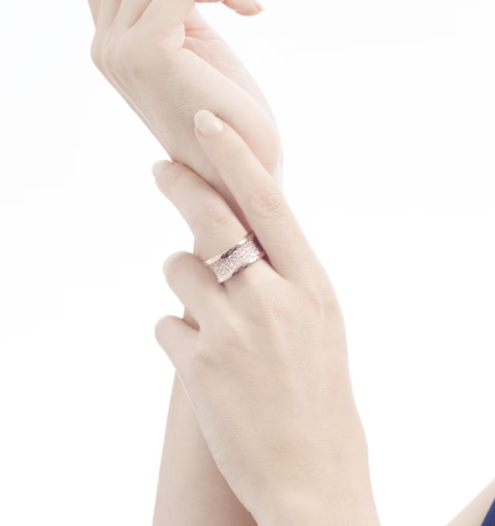 [Dawnora Jewelry]ZERO 1 WITH PAVED DIAMONDS ON THE SPIRAL RING