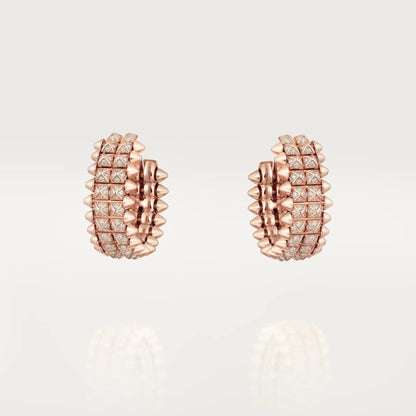 [Dawnora Jewelry]CLASH 9.2MM FULL DIAMOND DOUBLE ROW EARRINGS