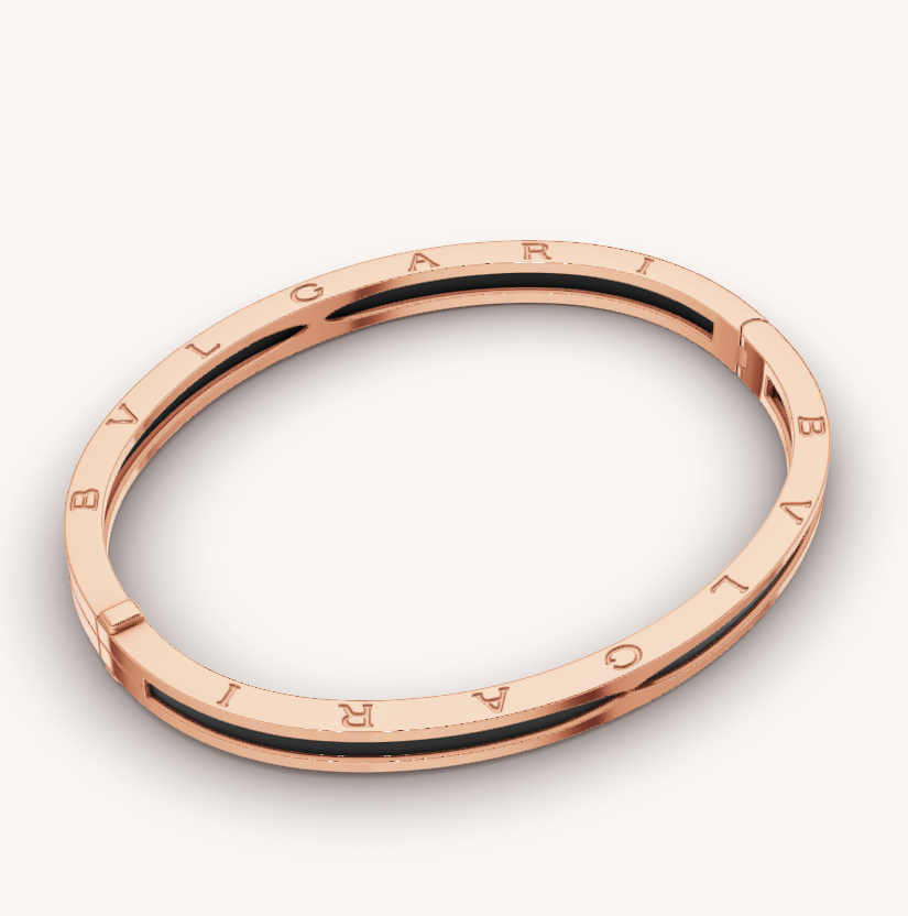 [Dawnora Jewelry]ZERO 1 PINK GOLD WITH BLACK CERAMIC BRACELET