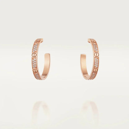 [Dawnora Jewelry]LOVE EARRINGS 3.6MM DIAMOND PAVED
