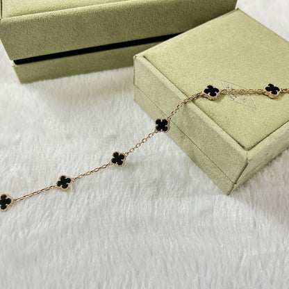[Dawnora Jewelry]CLOVER 6 MOTIF  ONYXS BRACELET