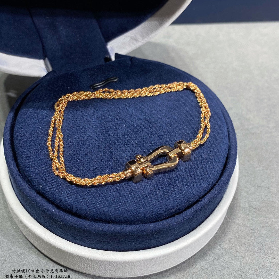 [Dawnora Jewelry]FORCE SMALL HORSESHOE  DIAMOND CHAIN ROPE BRACELET