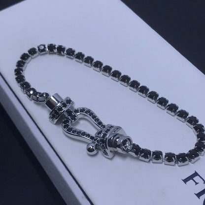 [Dawnora Jewelry]FORCE  LARGE HORSESHOE FULL DIAMOND TENNIS BRACELET