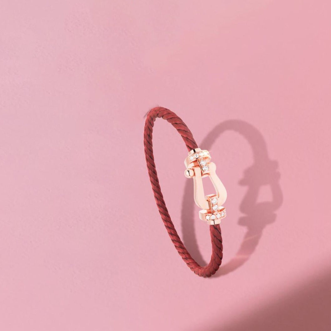 [Dawnora Jewelry]FORCE 10 HALF DIAMOND PINK GOLD RED CORDERI LARGE AND MEDIUM MODEL