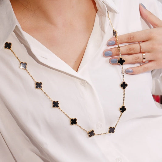 [Dawnora Jewelry]CLOVER 20 MOTIFS ONYX ROSE GOLD