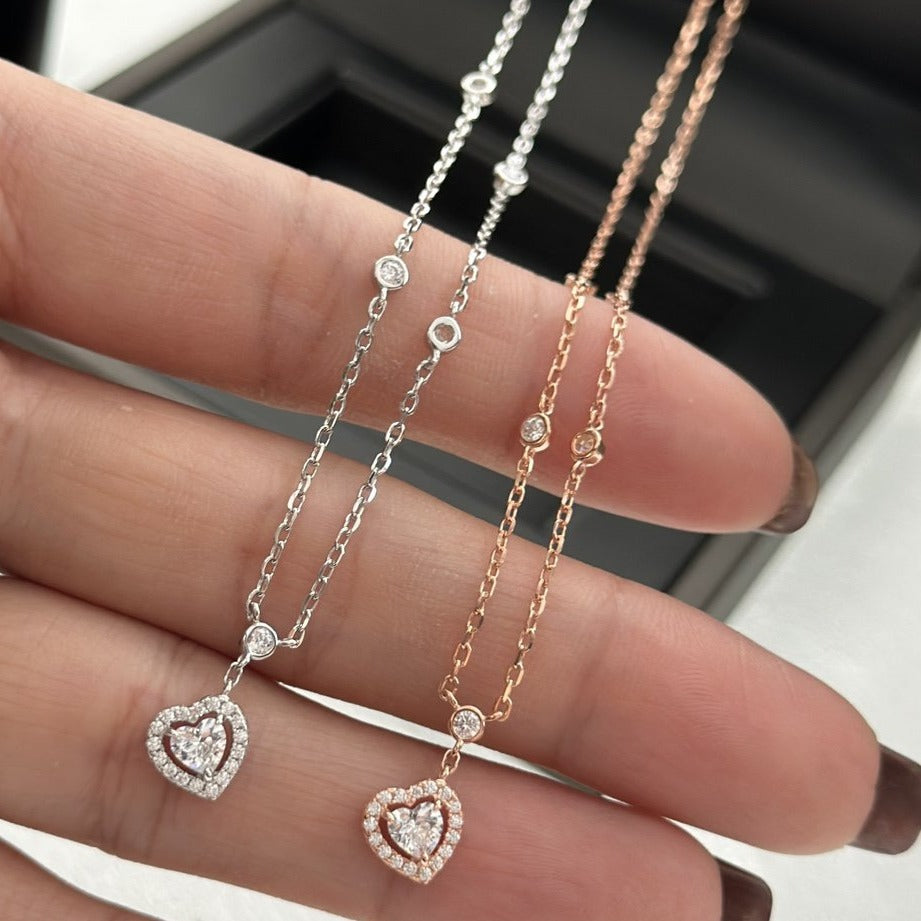 [Dawnora Jewelry]JOY HEART DIAMOND NECKLACE