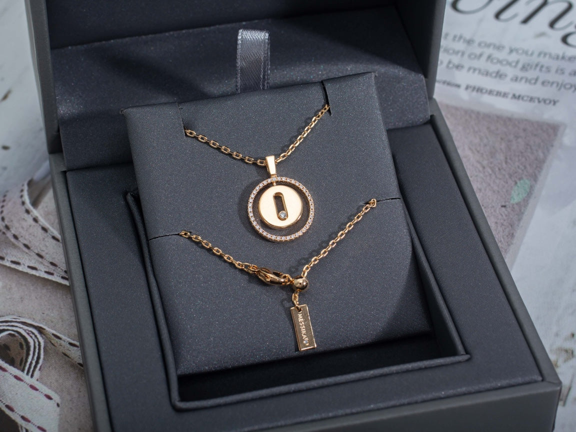[Dawnora Jewelry]LUCKY MOVE PM NECKLACE PINK GOLD DIAMOND