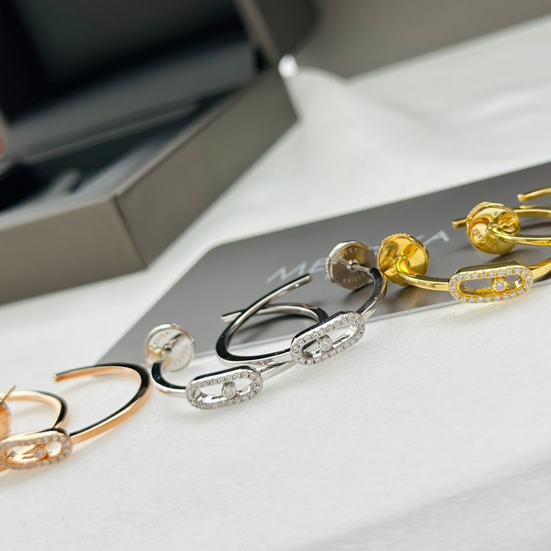 [Dawnora Jewelry]CREOLES MOVE UNO PM DIAMOND EARRINGS