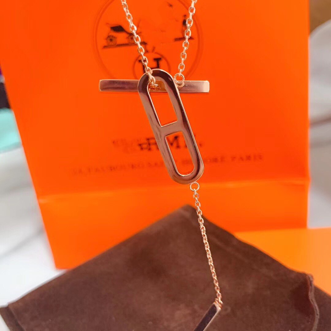 [Dawnora Jewelry]HM NECKLACE PLATINUM ROSE GOLD DIAMOND