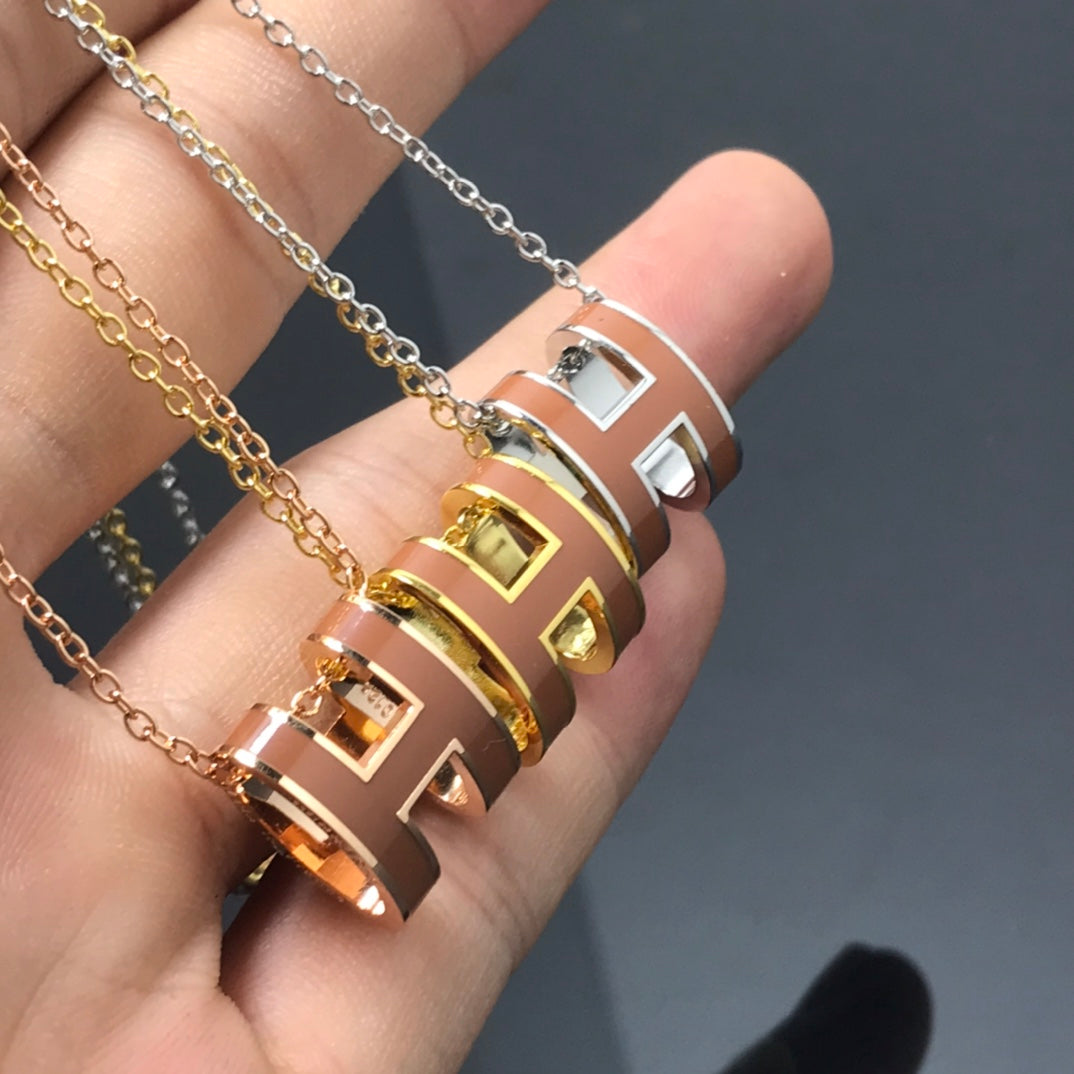 [Dawnora Jewelry]H NECKLACE BROWN