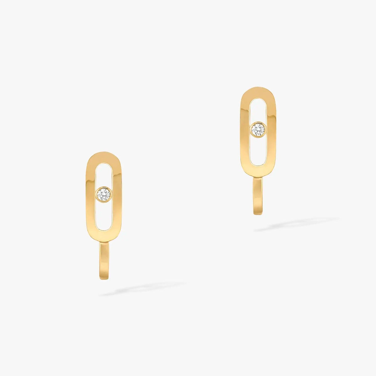 [Dawnora Jewelry]CREOLES MOVE UNO MINI 1 DIAMOND EARRINGS