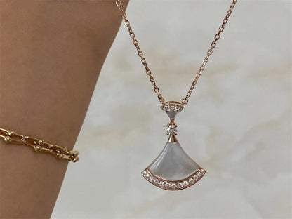 [Dawnora Jewelry]DREAM NECKLACE MOP PINK GOLD DIAMOND