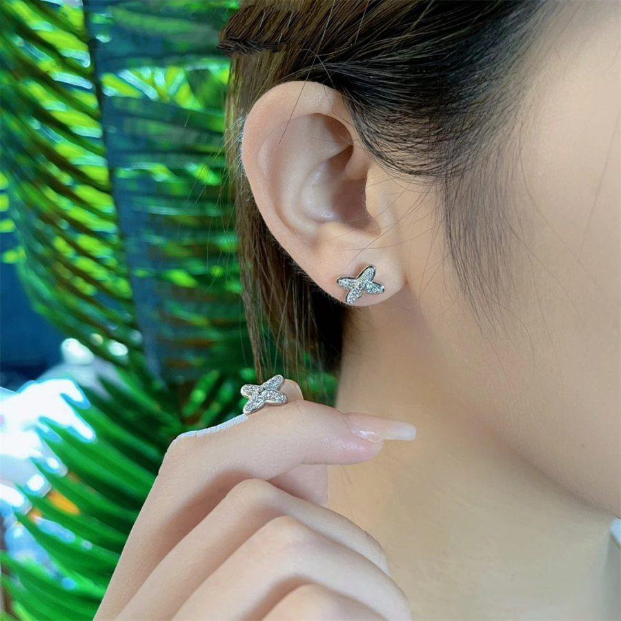 [Dawnora Jewelry]JEUX DE SILVER DIAMOND EARRINGS