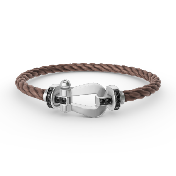 [Dawnora Jewelry]FORCE LARGE HORSESHOE BLACK DIAMOND BRACELET SILVER