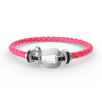 [Dawnora Jewelry]FORCE LARGE HORSESHOE BLACK DIAMOND BRACELET SILVER