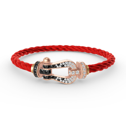 [Dawnora Jewelry]FORCE LARGE HORSESHOE BLACK WHITE DIAMOND BRACELET ROSE GOLD