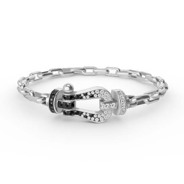 [Dawnora Jewelry]FORCE LARGE HORSESHOE CLASP  METAL BRACELET