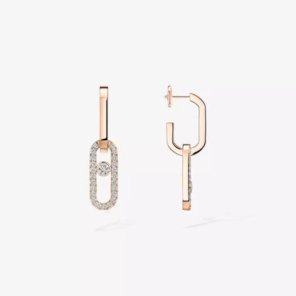[Dawnora Jewelry]Move Link Diamond Earrings