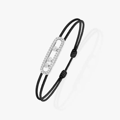 [Dawnora Jewelry]Care(Medium-3.5mm) pink cord pavé bracelet
