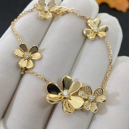 [Dawnora Jewelry]FRIVOLE GOLD 5 FLOWERS BRACELET
