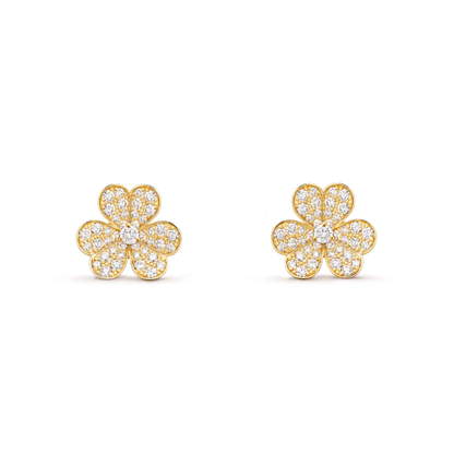 [Dawnora Jewelry]FRIVOLE GOLD FLOWER DIAMOND EARRINGS